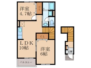 エスポワ－ルⅡの物件間取画像